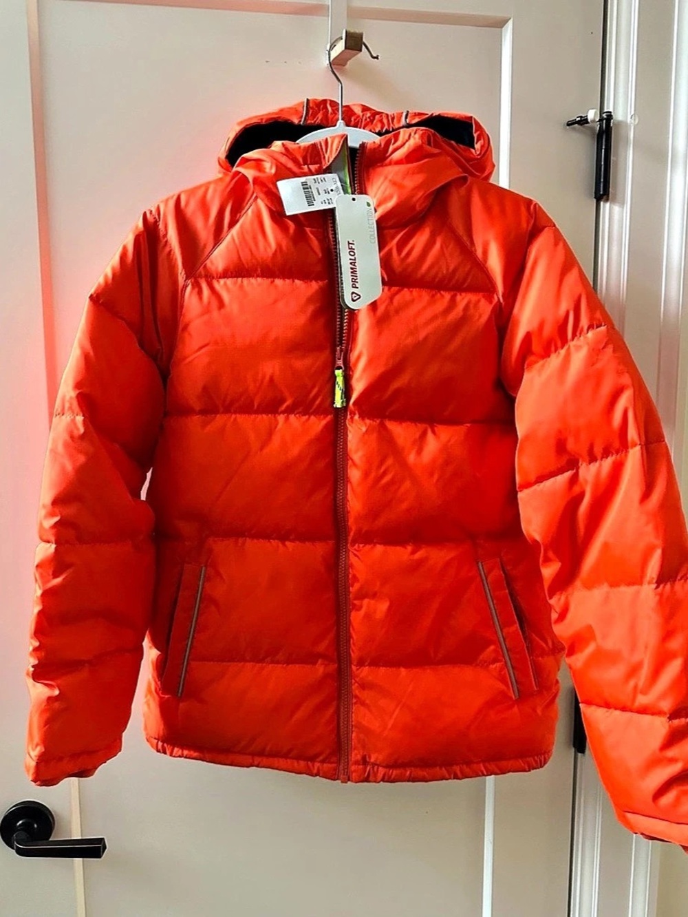 NWT J.Crew Crewcuts Puffer Jacket in PrimaLoft Orange Youth 14
